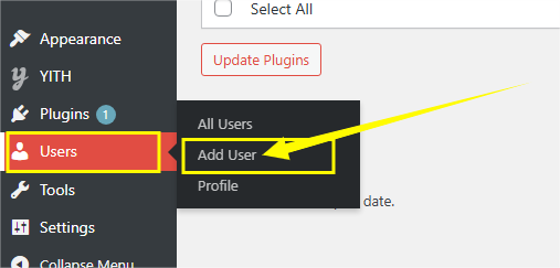 WordPress Dashboard - Users - Add User