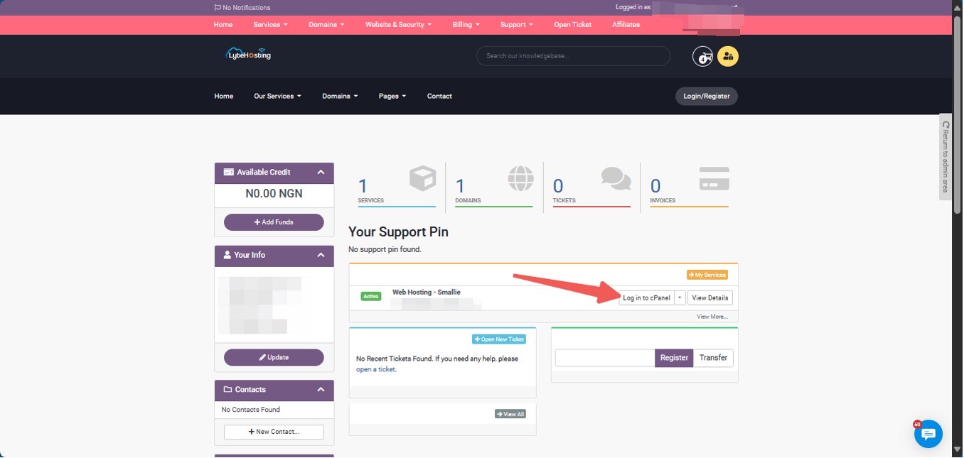 LyteHosting Customer Portal