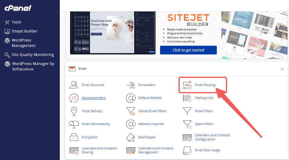 cPanel - Email Section - Email Routing