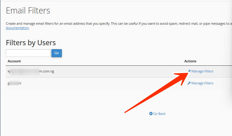 Manage Filters - Create a New Filter