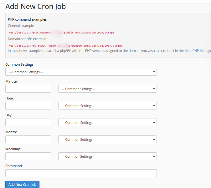 Add New Cron Job