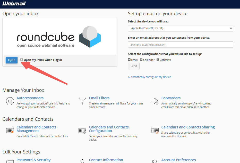 Roundcube Webmail Interface