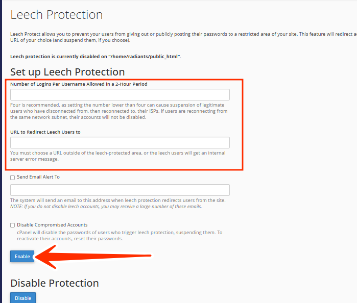 Leech Protection - Enable