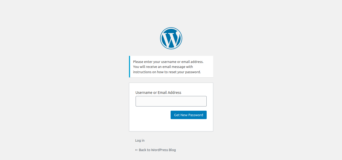 WordPress - Email Address or Username