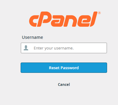 cPanel - Username - Reset Password