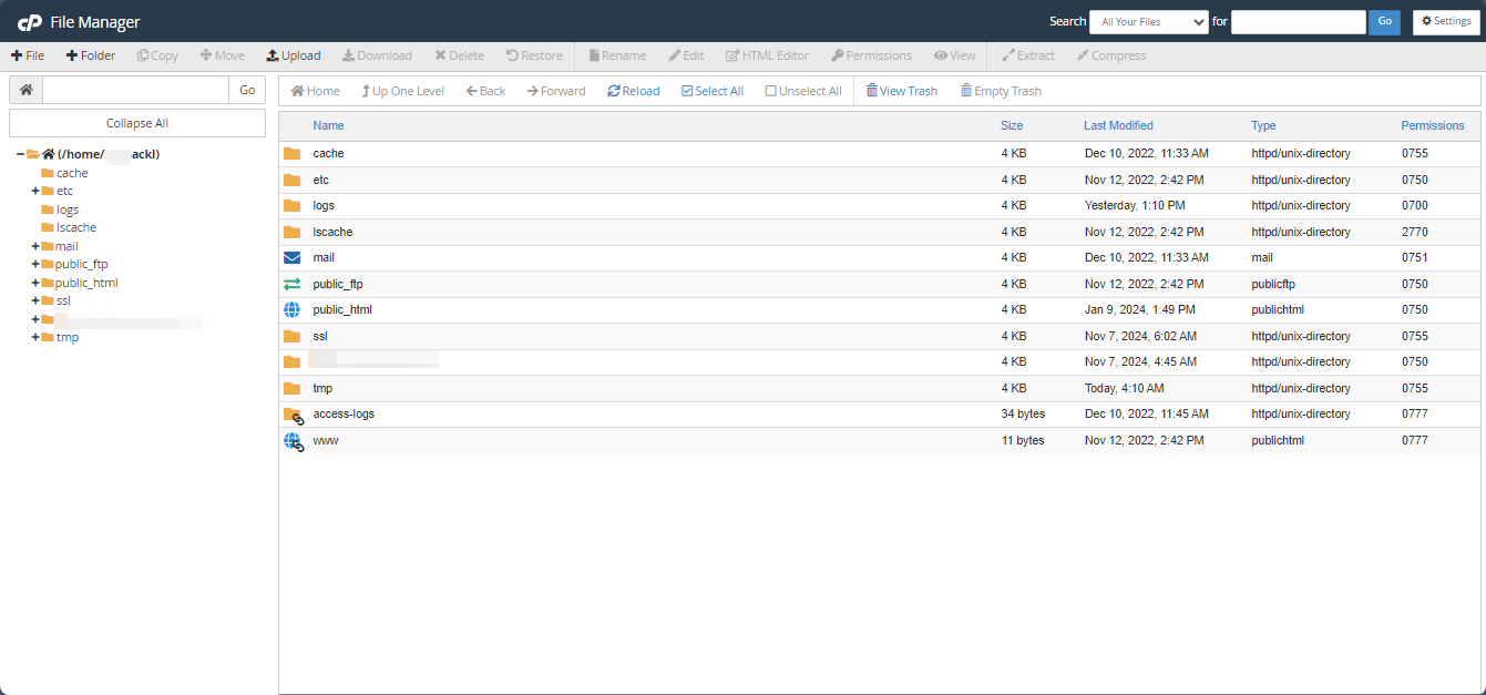 cPanel - File Manager - Hosting Account