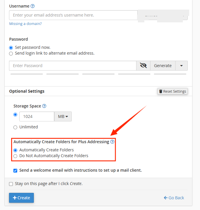 Email Accounts Page - Edit Settings - Automatically Create Folders