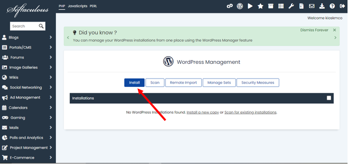 Lytehosting cPanel Softaculous WordPress Install