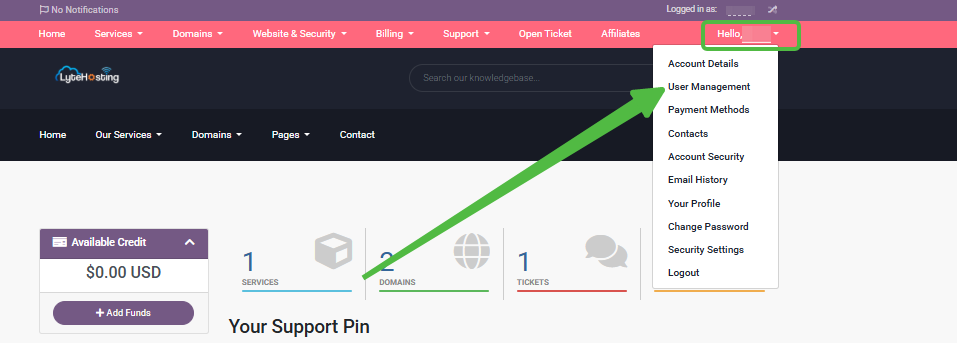 Customer Portal - Profile Icon - User Management