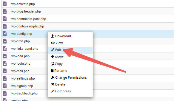 wp-configphp - Edit