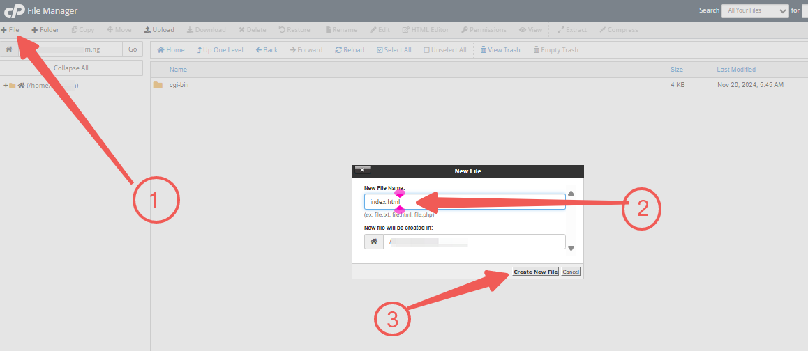 +File - index.html - Create New File