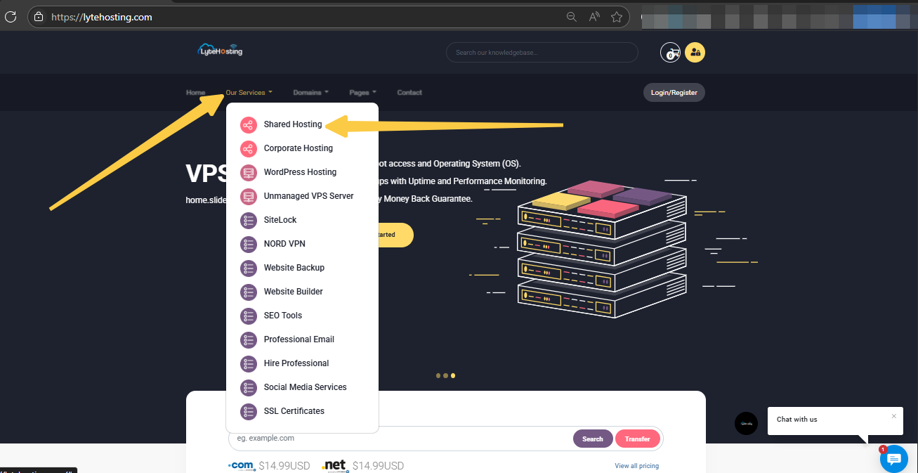 LyteHosting Website - Our Services