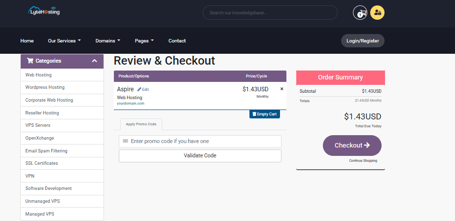 Promo Code - Checkout