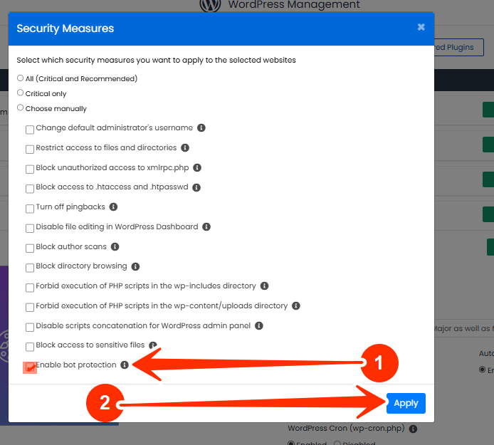 Enable Bot Protection - Apply